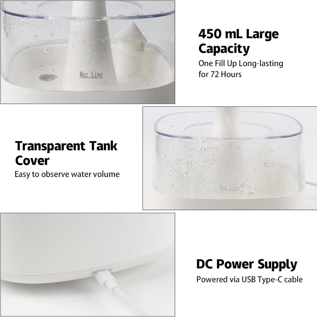 AquaBloom - Rain Humidifier with Faux Plants