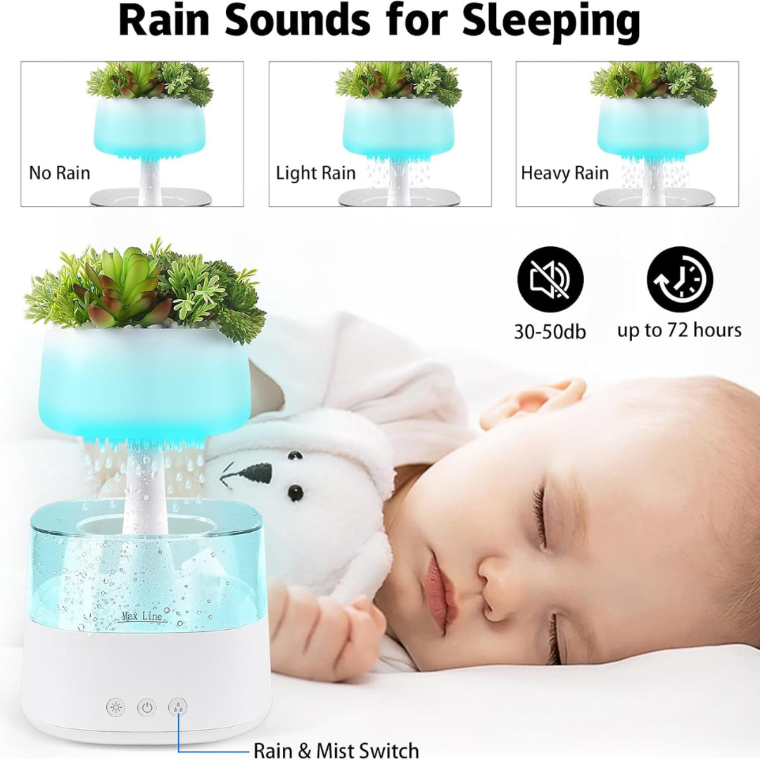 AquaBloom - Rain Humidifier with Faux Plants