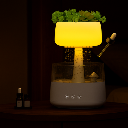 AquaBloom - Rain Humidifier with Faux Plants